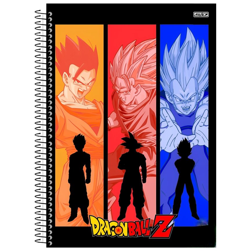 Kit 4 Cadernos Goku Dragon Ball Super Espiral Universitário Cor