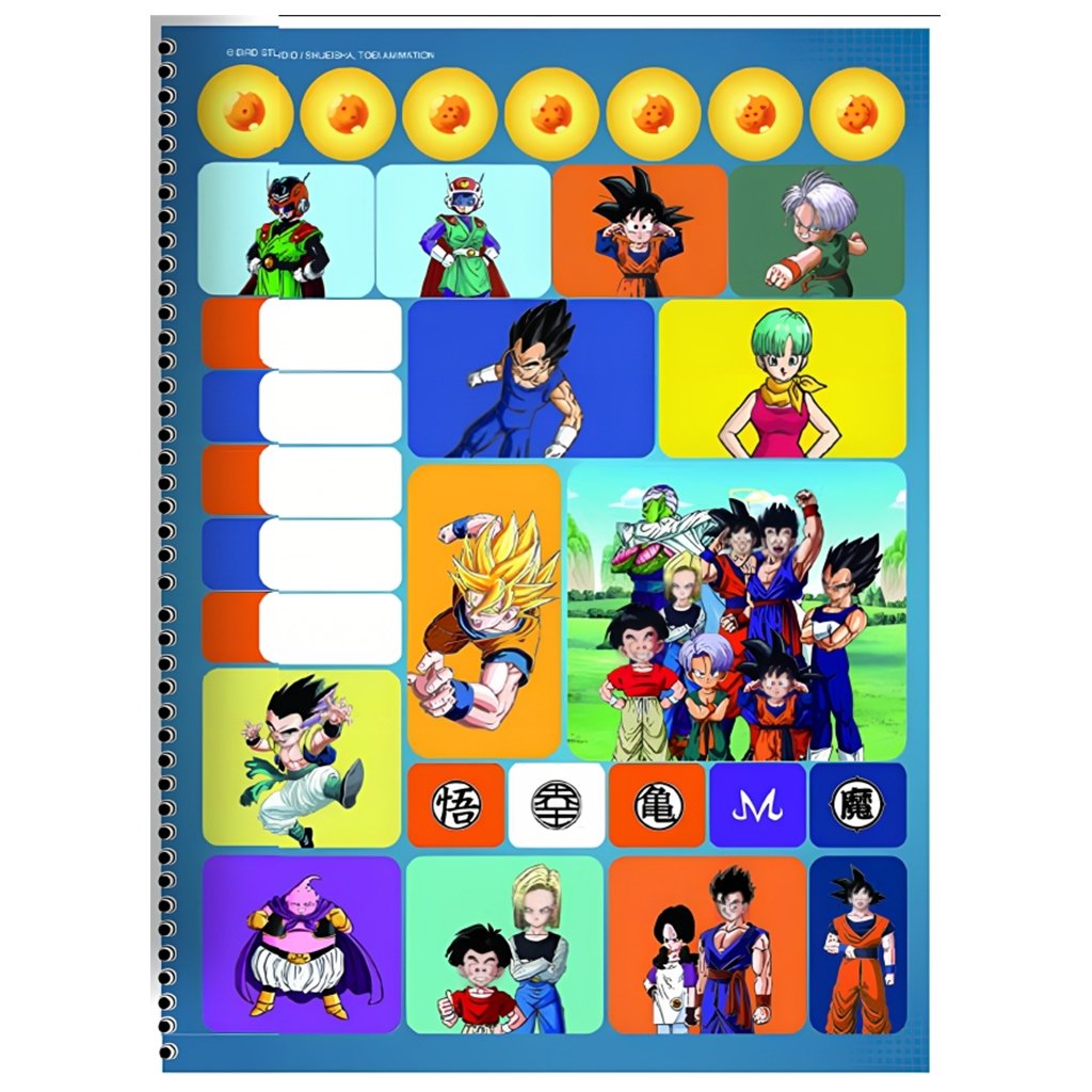 Caderno Universitário 1 Matéria Dragon Ball 80 Fls S.d Pt