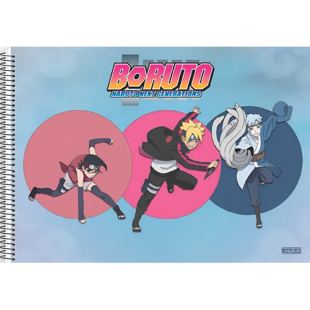 Caderno Cartografia e Desenho Espiral Capa Dura 60 Fls Boruto