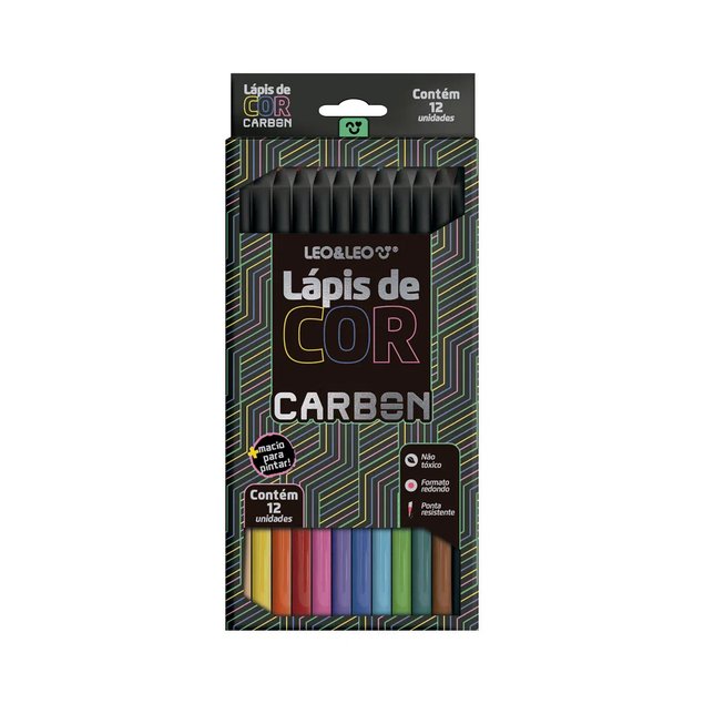 Lápis De Cor Leo&Leo Carbon Com 12 Cores