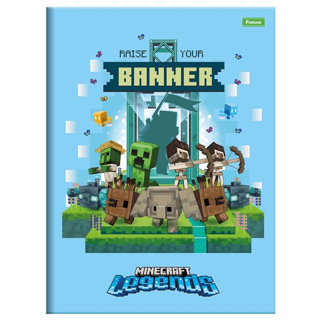 Caderno Brochurão Minecraft Capa Dura 96fls Foroni - Papelaria Criativa