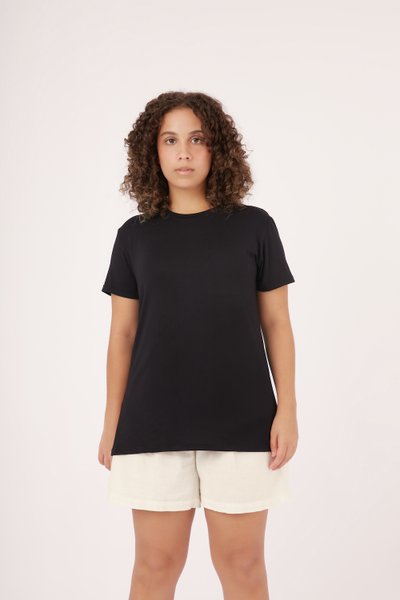 T-Shirt Tech Natur Preta - Feminina - Abetopine