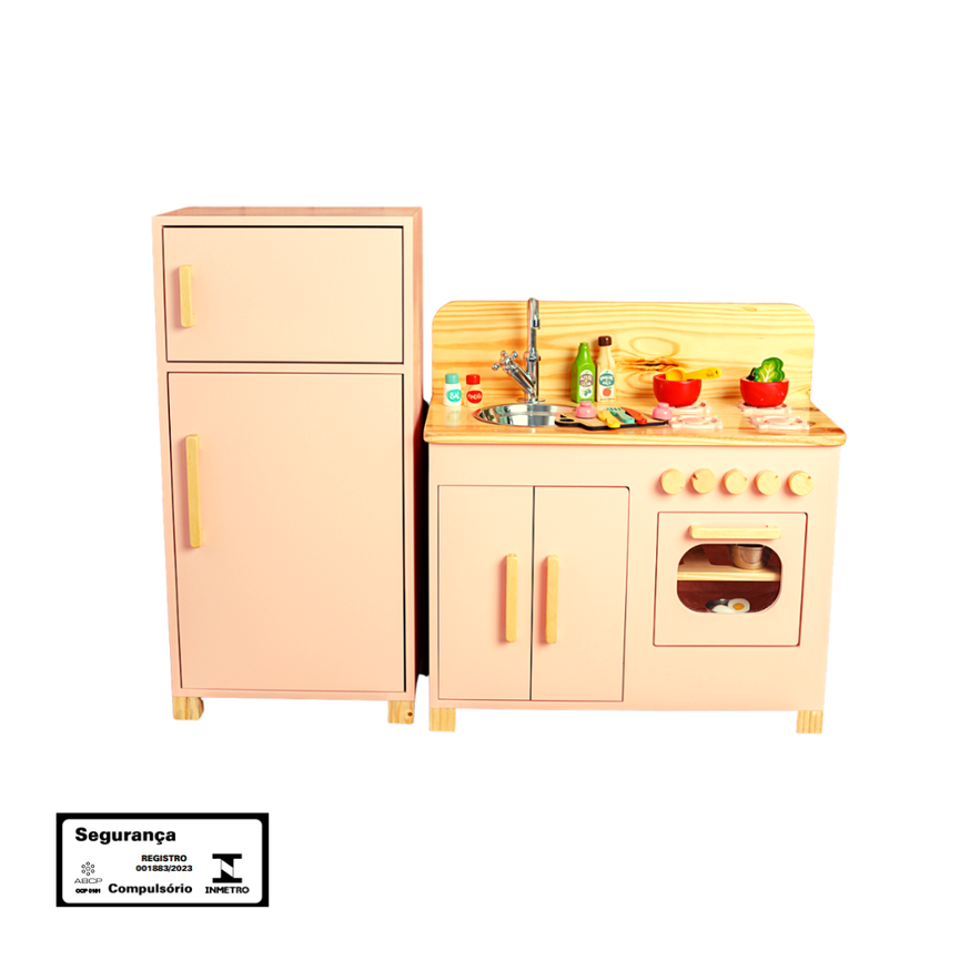 Jogo de cozinha infantil rosa