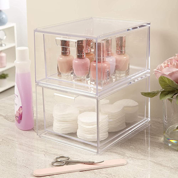 Organizador para cosmeticos acrilico con 3 gavetas