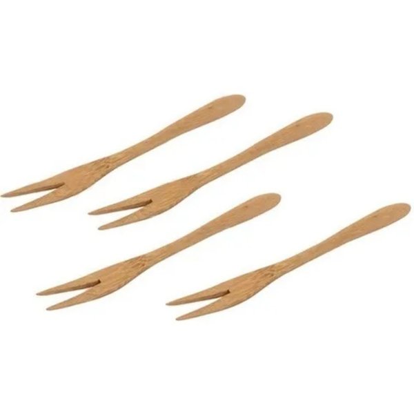 Mini garfos de degustação de bambu 14cm