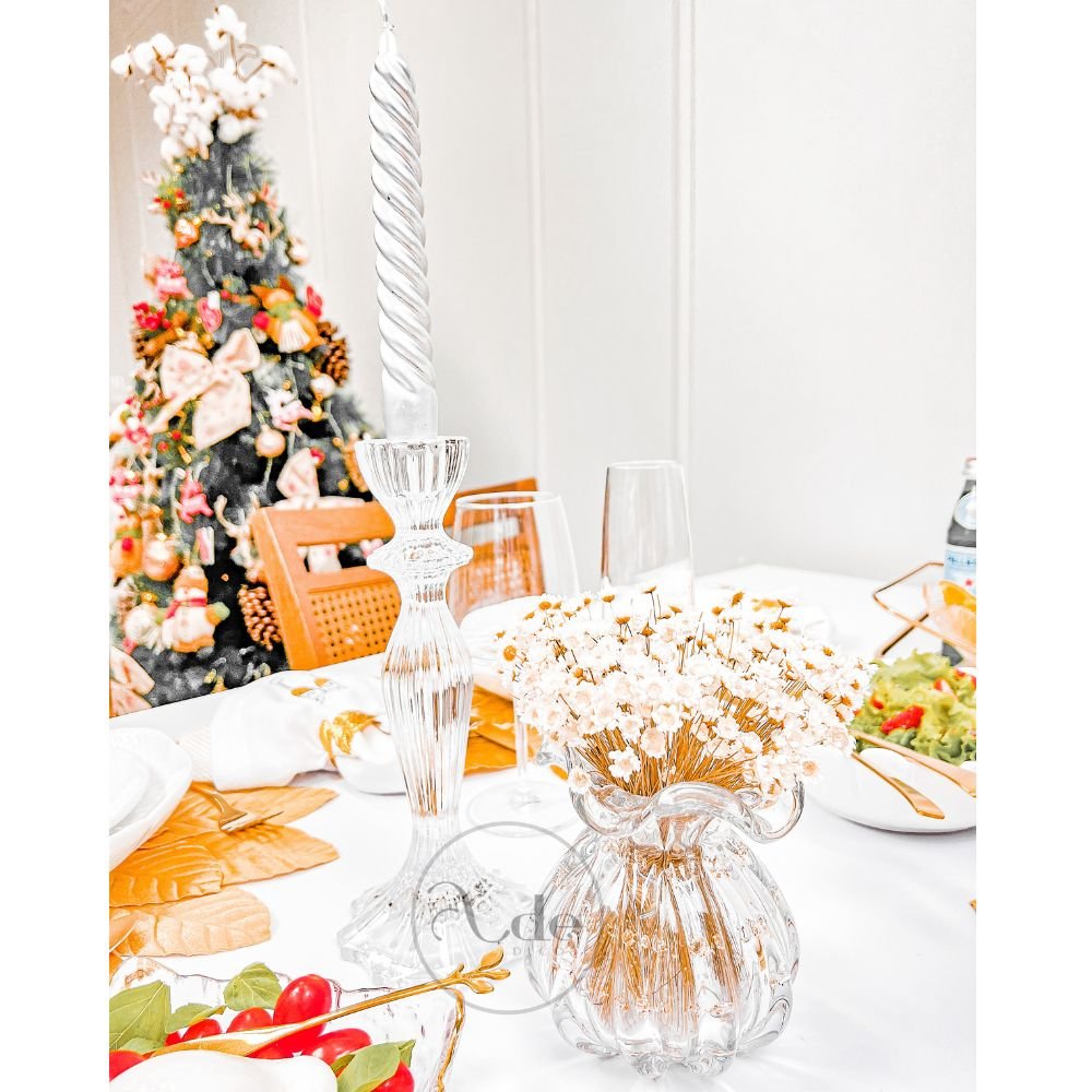 Vela Castiçal Espiral Prata