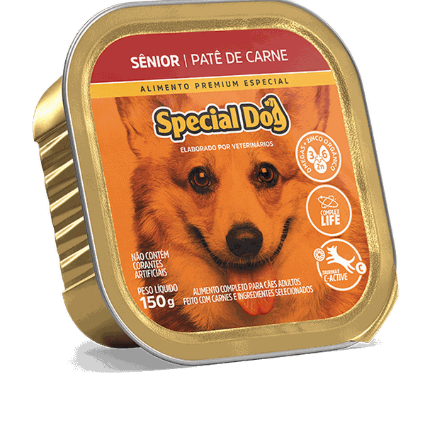 Ração Úmida Special Dog para Cães Sênior Sabor Patê de Carne 150g
