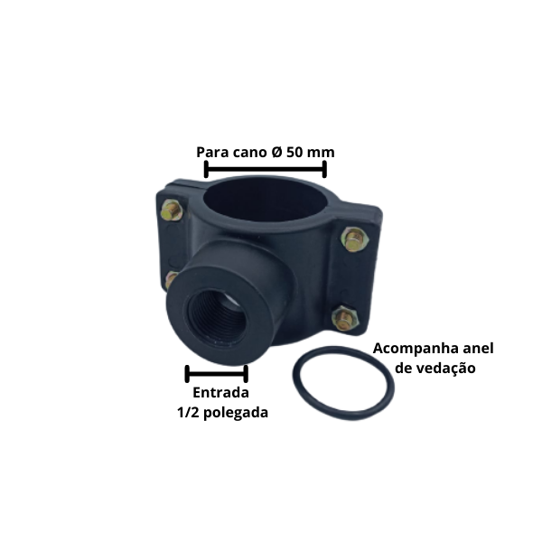 Abraçadeira para Cano 50 mm Rosca 1/2"