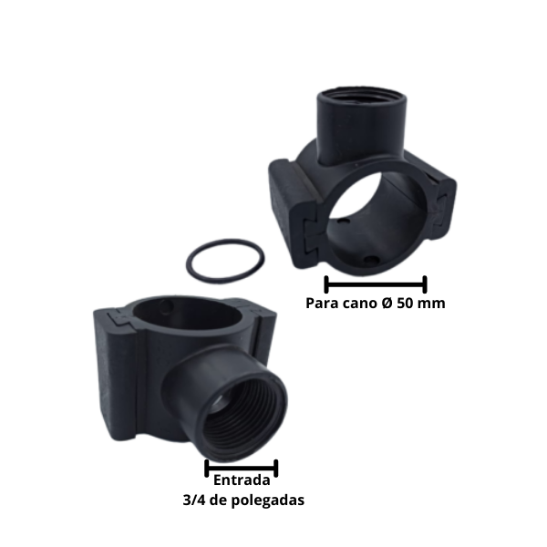 Abraçadeira para Cano 50 mm Rosca 3/4 pol Chaveta Abraçadeira para Cano 50 mm Rosca 3/4 pol Chaveta