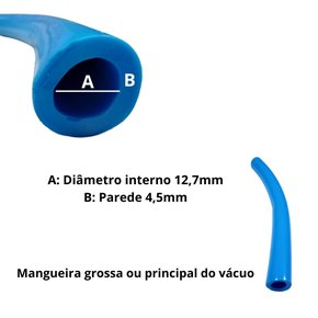 mangueira grossa vacuo 12 x 4 5mm azul cristal super agropeperi ordenhadeira