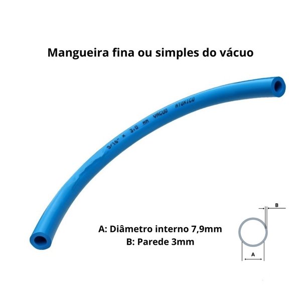 Mangueira Fina da Pulsação Simples Vácuo Azul 5/16" X 3,0 mm Super (Metro) Mangueira Fina da Pulsação Simples Vácuo Azul 5/16" X 3,0 mm Super (Metro)