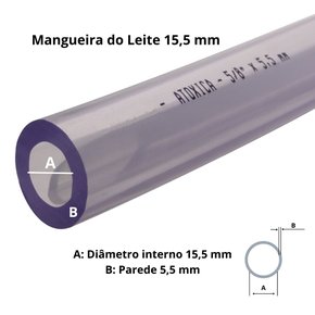Mangueira Leite 15,5 X 5,5 (5/8" X 5,5) mm Cristal Super (Metro)