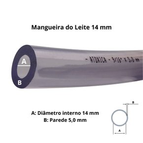 Mangueira Leite 14 X 5,0 ( 9/16" X 5,0 )mm Cristal Super (Metro)