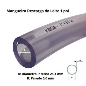 Mangueira descarga de Leite 1 Pol (1" X 6,0) mm Cristal Super (Metro)