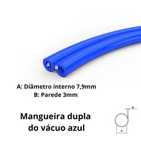 Mangueira Dupla do Vácuo 5/16" x 3,0mm Azul Super (Metro)