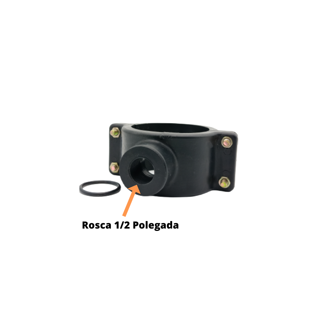 Abraçadeira para Cano 75 mm Rosca 1/2 (Parafuso)