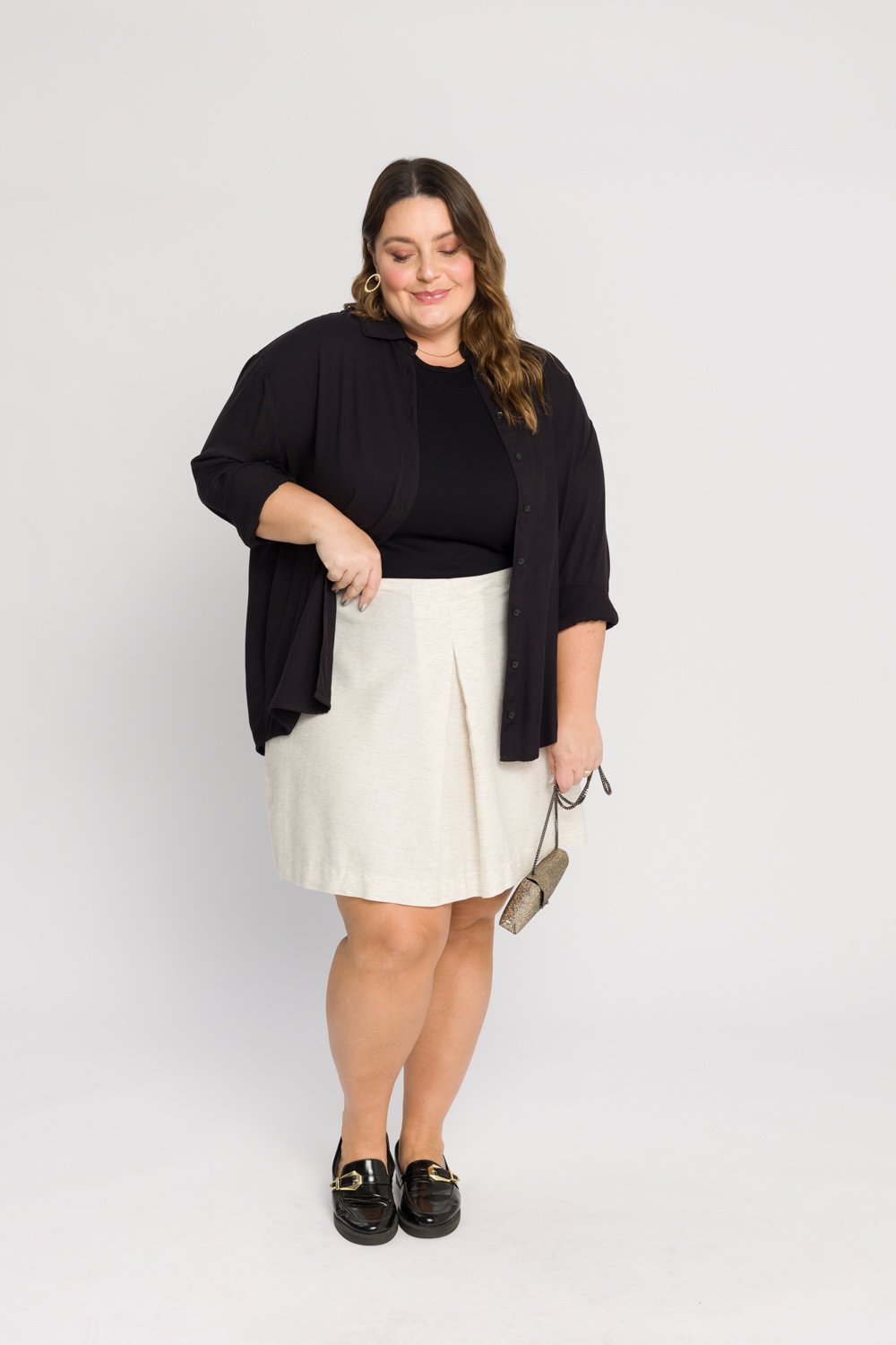 Saia de best sale prega plus size