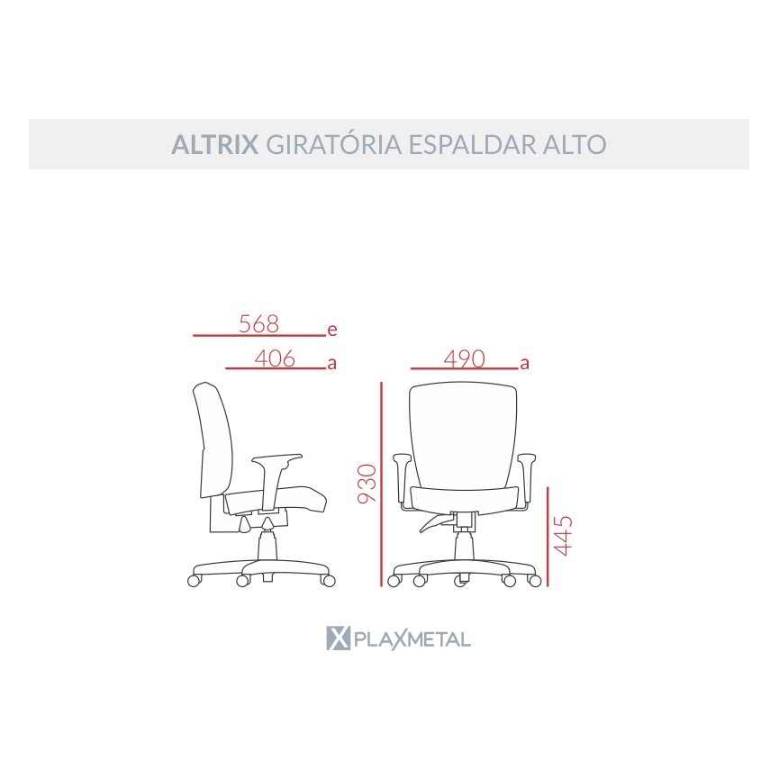 Cadeira Altrix Giratória Base Piramidal Back System