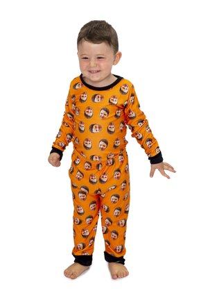 Pijama boddy baby longo laranja