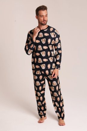 20 pijama casal personalizado com foto longo preto