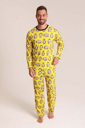 18 pijama personalizado feminino longo amarelo