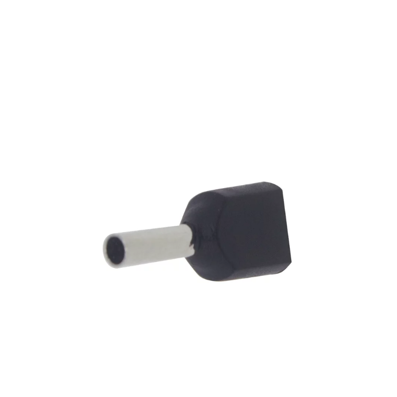 Terminal Pré-Isolado Tubular Duplo TE1508 1,5mm² - Preto