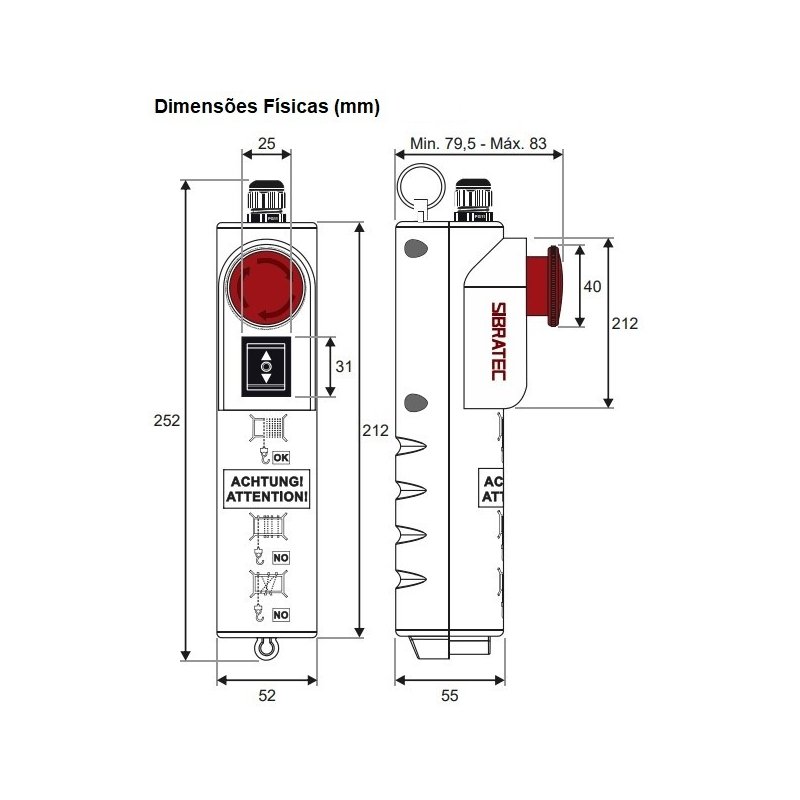 Botoeira Industrial COB21 com Chave Gangorra 3 Posições 2P 16A 250Vca ...