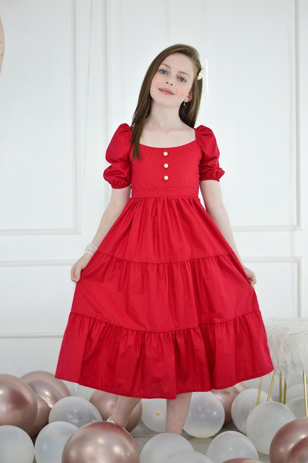 Modelo vestido best sale longo infantil