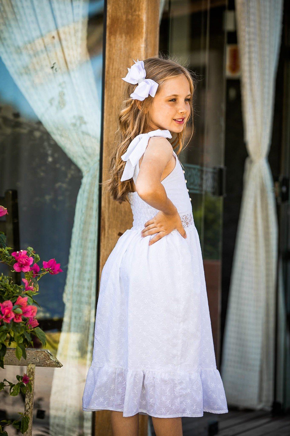 Vestido store longuete infantil