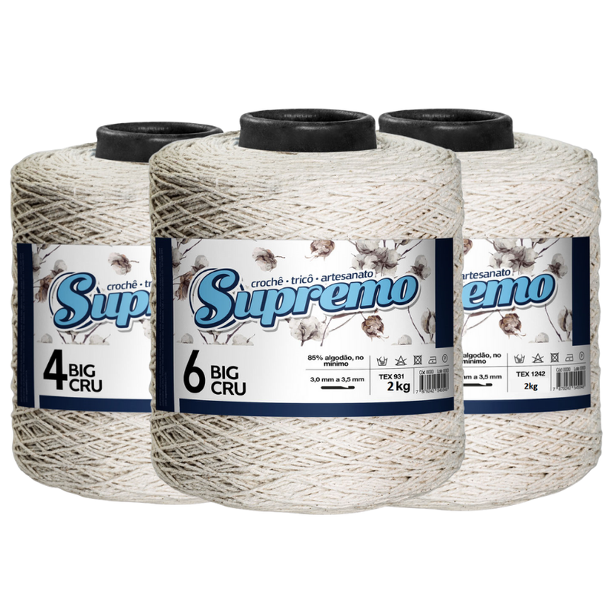 Barbante Cru Big 2 Kg - Supremo Fios Barbante Cru Big 2 Kg - Supremo Fios