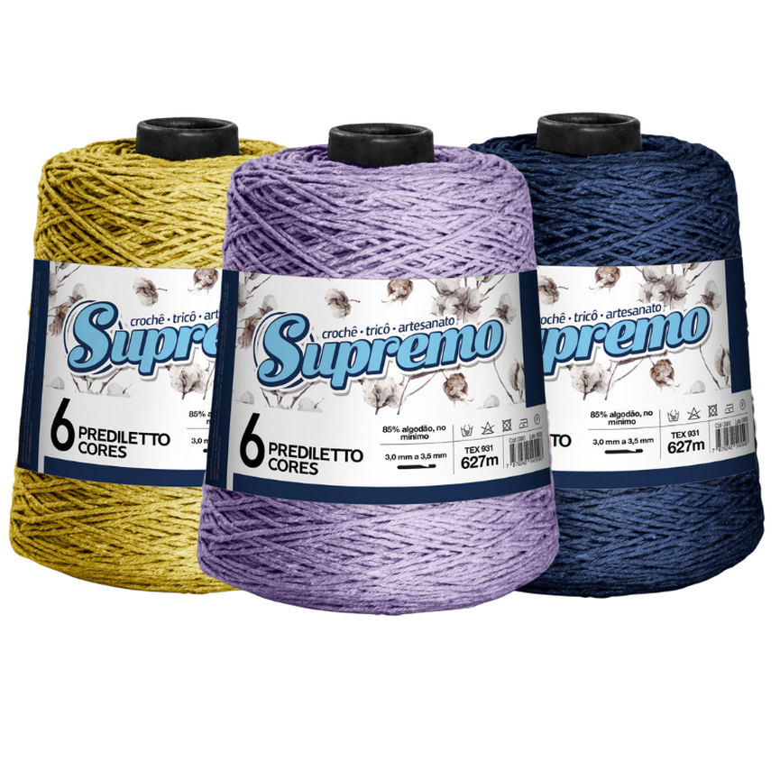 Barbante Prediletto Cores N° 6 600 g - Supremo Fios Barbante Prediletto Cores N° 6 600 g - Supremo Fios