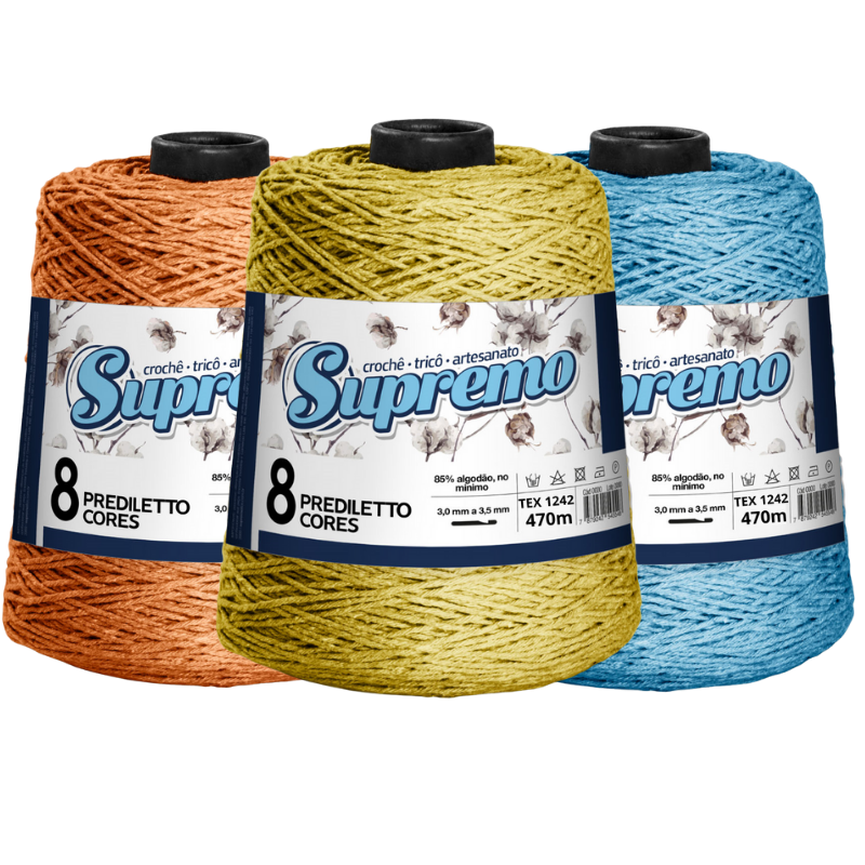Barbante Prediletto Cores N° 8 600 g - Supremo Fios Barbante Prediletto Cores N° 8 600 g - Supremo Fios