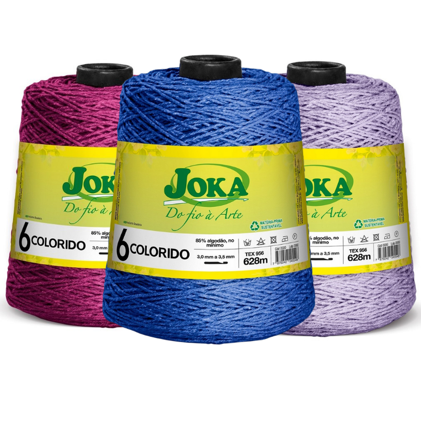 Barbante Colorido 600g N°6 - Joka Novelos Barbante Colorido 600g N°6 - Joka Novelos