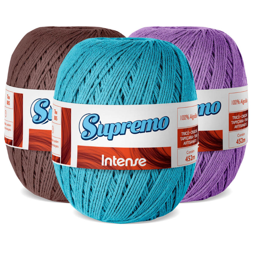 Novelo Intense 100% Algodão N°6 - Supremo Fios Novelo Intense 100% Algodão N°6 - Supremo Fios