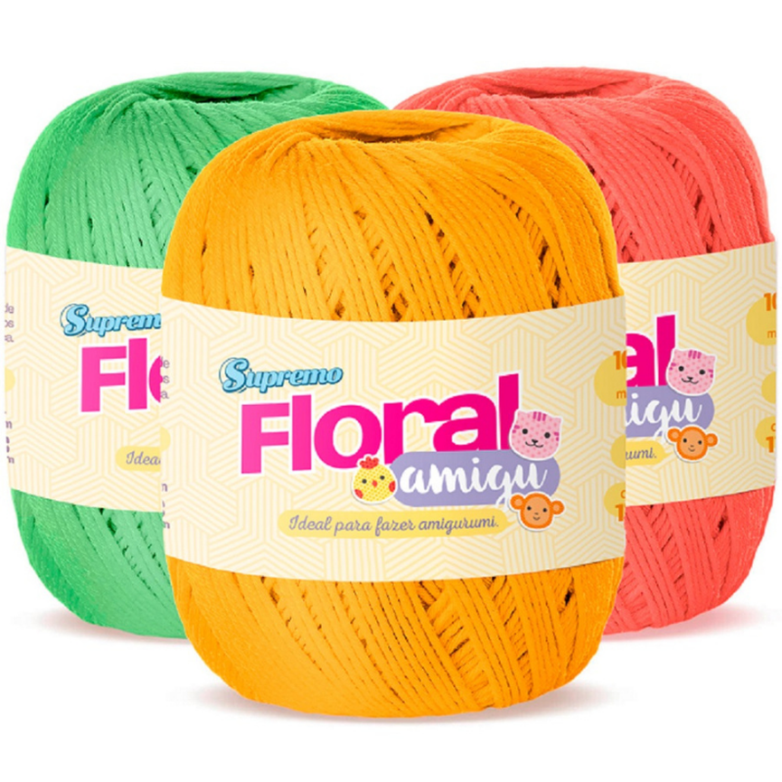Novelo Floral Amigu 100% Algodão - Supremo Fios Novelo Floral Amigu 100% Algodão - Supremo Fios