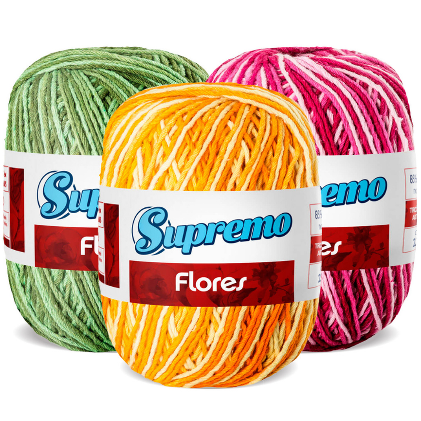Novelo Flores Multicolor 200G - Supremo Fios Novelo Flores Multicolor 200G - Supremo Fios