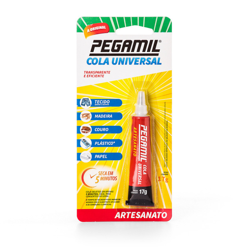 Cola Pegamil Universal Artesanato 17G - Pegamil Cola Pegamil Universal Artesanato 17G - Pegamil