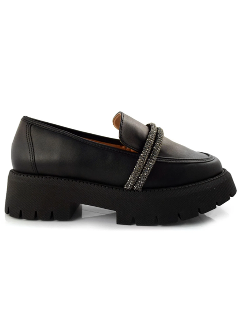 Mocassim Feminino Vizzano Brilho Tratorado Preto 1413.103