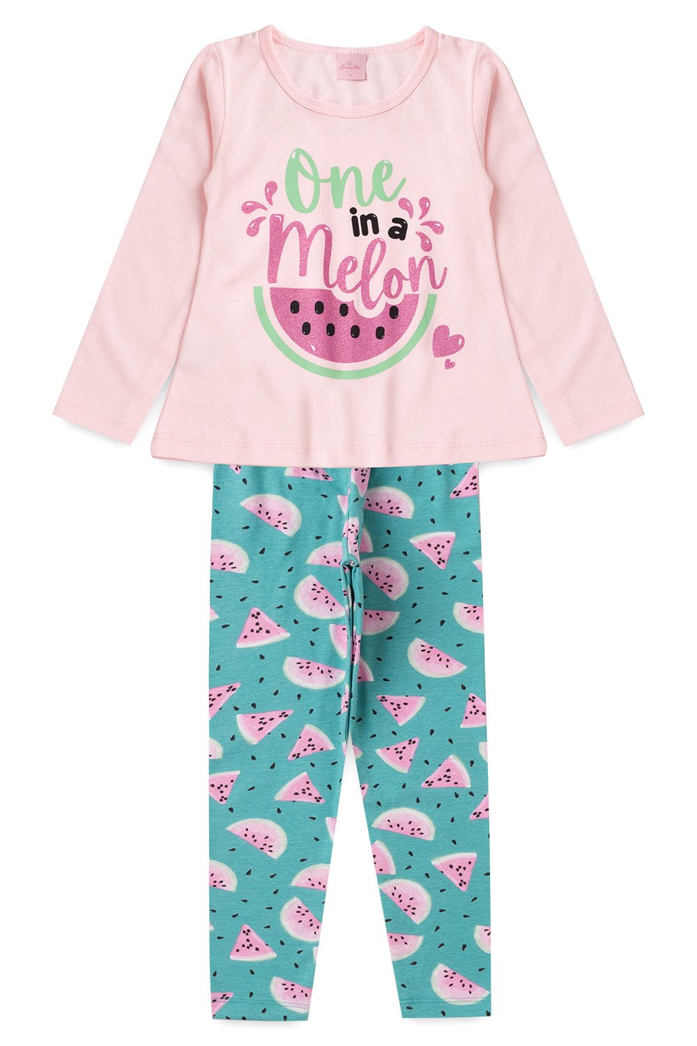 Conjunto Menina Meia Estação Rosa Estampado - Amandika Kids