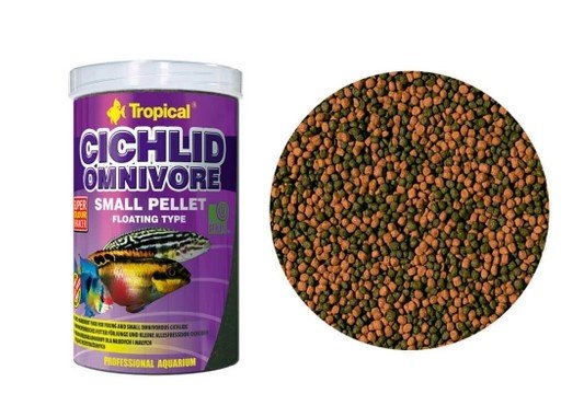 Tropical Cichlid Omnivore Small Pellet Fischfutter – 2,2 L, Für Farbenfrohe & Gesunde Cichliden