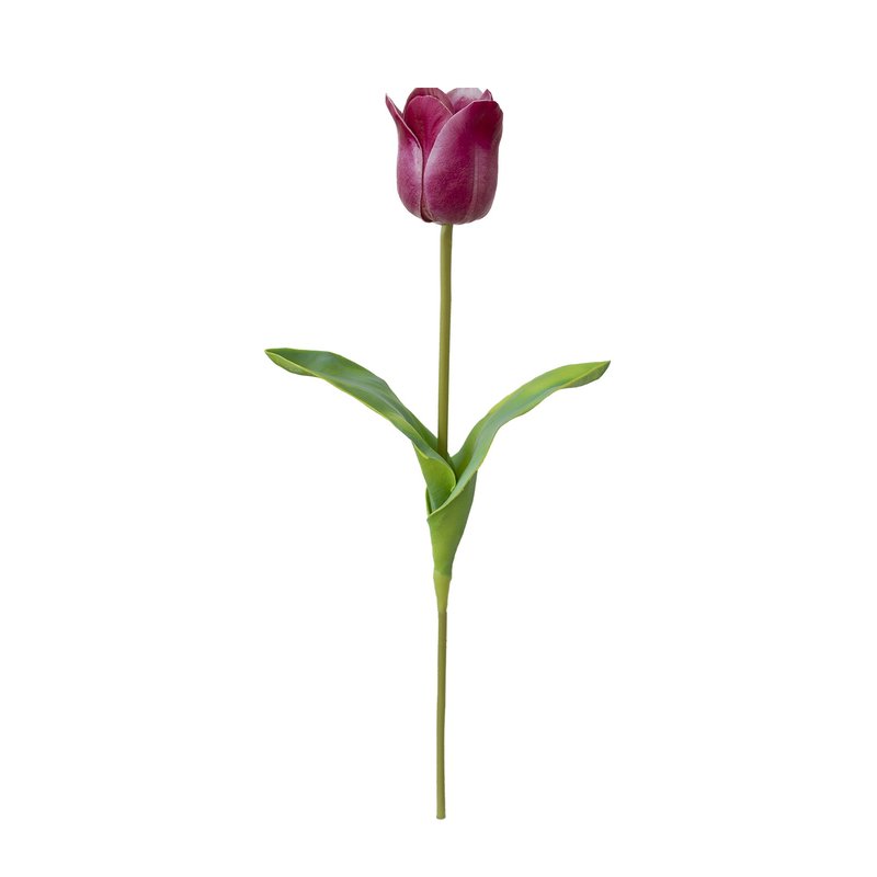 Haste de Tulipa Artificial com Toque Real Rosa Escuro 50cm