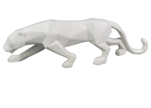 Escultura Gato de Cerâmica Geométrico Preto 17,5cm-Ela Decora