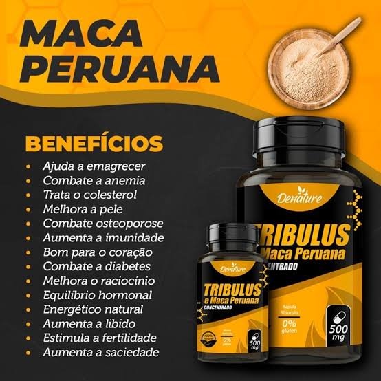 TRIBULUS TERRESTRIS COM MACA PERUANA 100 CÁPSULAS / 500MG