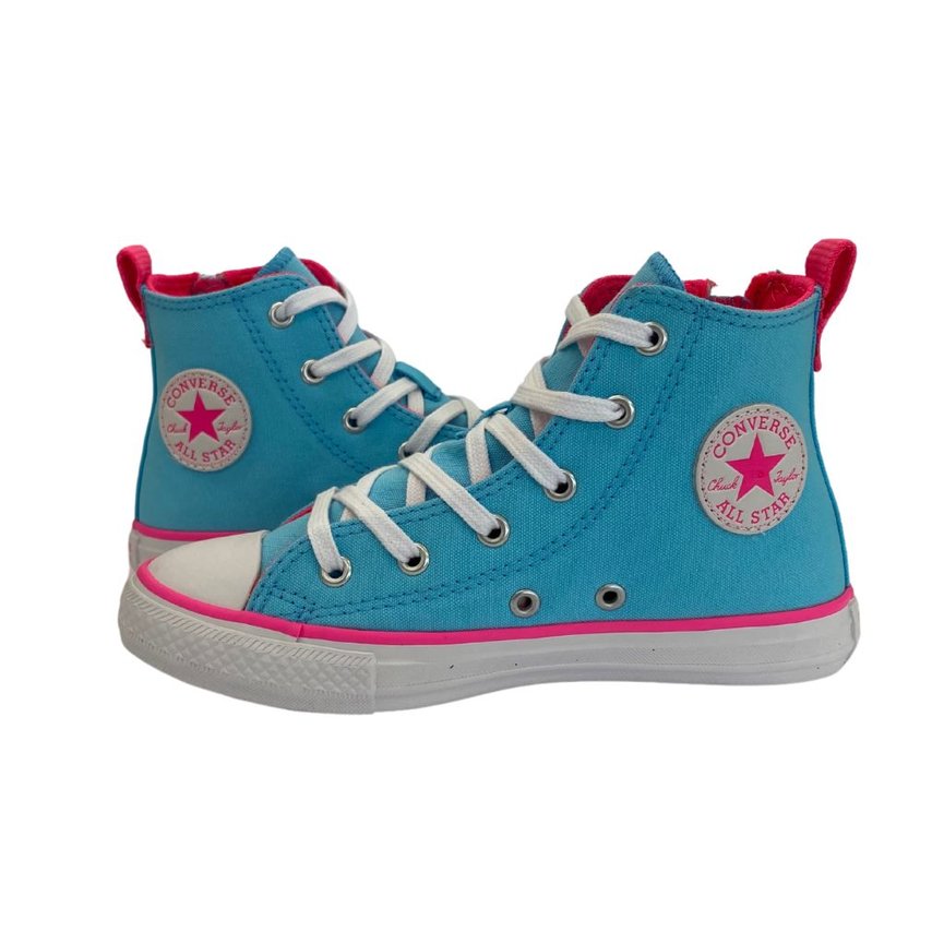 Tênis All Star Infantil Cano Alto Azul e Rosa Converse - Tênis All Star  Infantil Cano Alto Azul e Rosa Converse - Converse