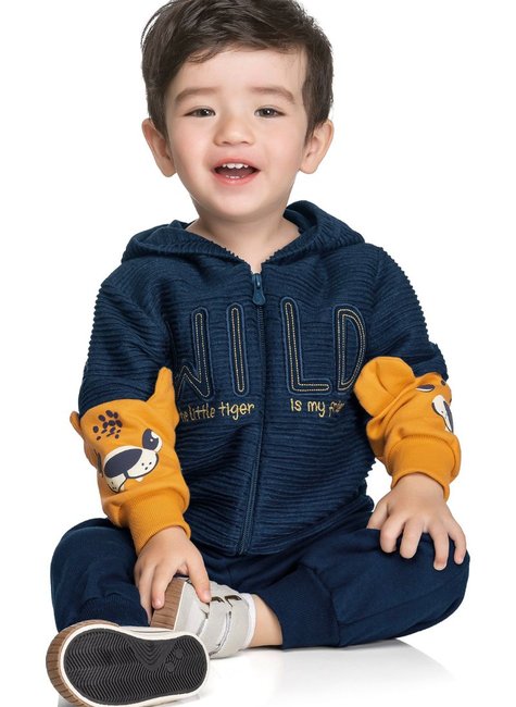 Conjunto Moletom Infantil Menino Tiger Azul