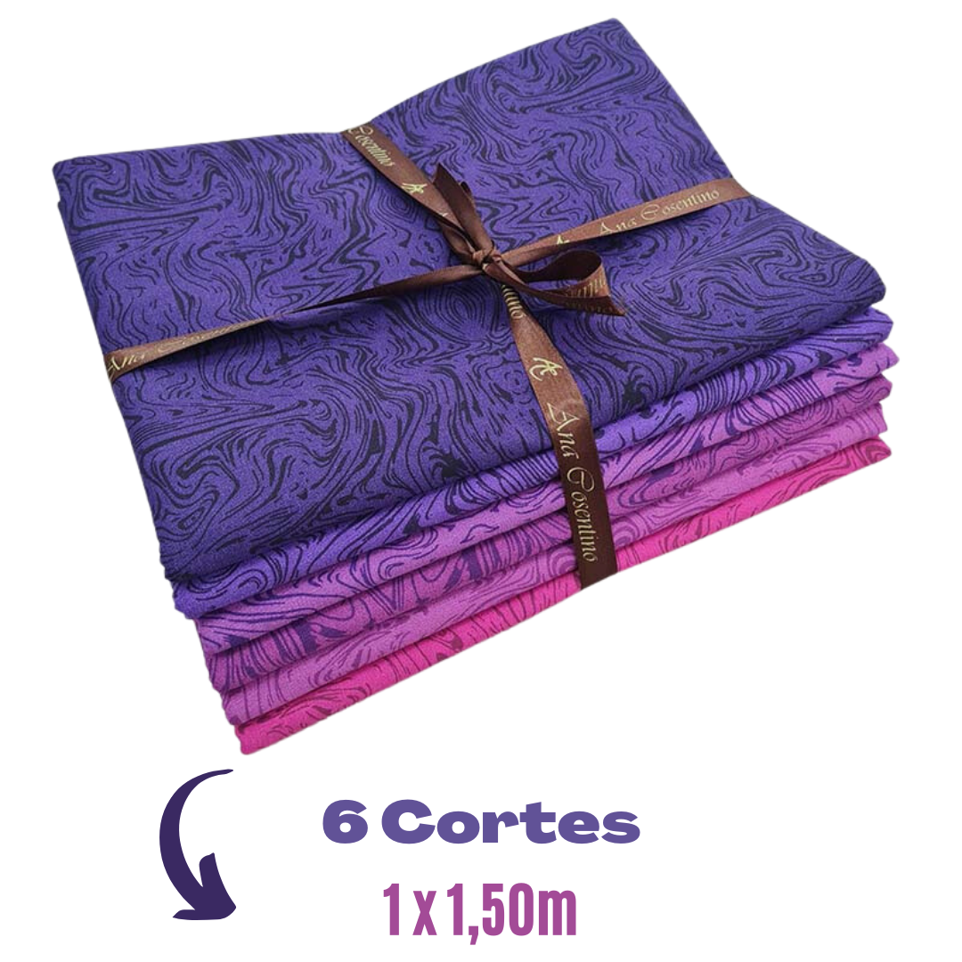 Kit Tecidos Alecrim Malbec (6 Cortes De 1m x 1,40m)