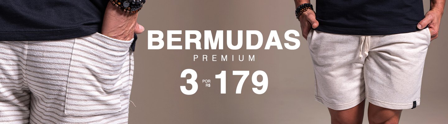 3 Bermudas Premium por R$ 179 ou 4 por R$ 235 - Anarhu