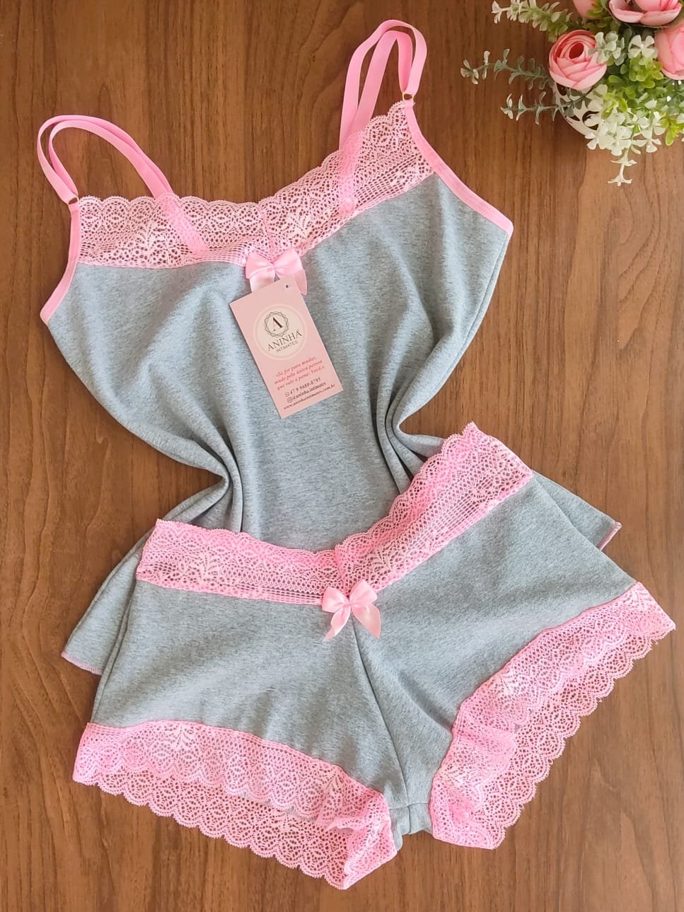 Baby Doll Cotton Rosa Bababoo Aninha Intimates
