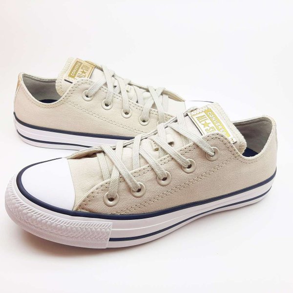 Tênis Converse Chuck Taylor All Star Ox Authentic Glam Bege Claro