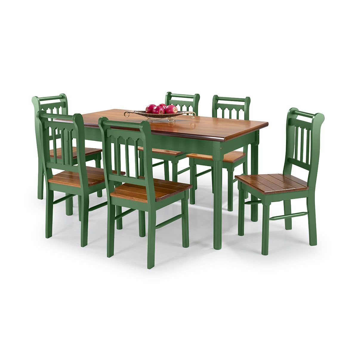 Conjunto Sala de Jantar e Cozinha Com 6 Cadeiras Madeira Maciça Preto